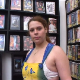 A plump girl working in a video rental store gives herself a whipped cream enema and takes a shit on the counter. She shits on the floor in a second scene and sits on her poop pile, mashing it and messing up her ass. 206MB, MP4 file. About 21.5 minutes.